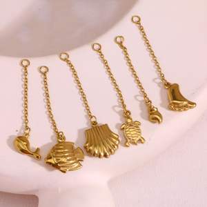 จี้รูปหัวใจสีพีชประดับมุก ทอ<span class=keywords><strong>ง</strong></span> 18k <span class=keywords><strong>ส</strong></span>แตนเลส ต่างหูแฟชั่น อุปกรณ์ทำเครื่องประดับ DIY ขายส่ง - Product Image 2