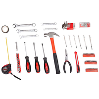 Kit d'outils complet de 81 pièces pour la maison, la quincaillerie, le vélo et la mécanique automobile, avec mallette de rangement, assortiment de quincaillerie domestique