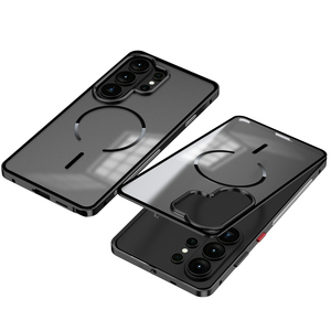 Étui antichoc transparent-mat avec pare-chocs métallique magnétique élastique à clipser, design sportif pour S26 Ultra/S26/S25/A35/A57 - Product Image 3