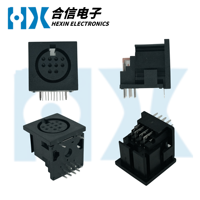Connecteur femelle 10 broches HX Factory Direct, connecteur à borne carrée, connecteur DIN circulaire femelle, connecteur à angle droit