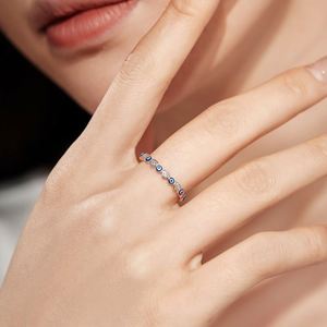 Dylam Sterling Silver <b>Ring</b> Band for Women Heart & Evil Blue Eye Lucky Jewelry Gift Fashion 5A Zirconia Enamel <b>Statement</b> <b>Ring</b> - Product Image 5