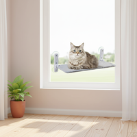 Hamac pour chat à suspendre à la fenêtre, lit pour animal de compagnie, nid pour chat, habitat de balcon, tissu en maille respirant