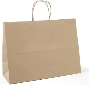 사용자 정의 소 가죽 갈색 종이 가방 핸드백 선물 가방 에코 친화적 인 종이 가방 쇼핑