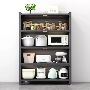 Armoire de cuisine personnalisée grise 4/5 portes pour micro-ondes, <span class=keywords><strong>meuble</strong></span> de rangement anti-poussière pour snacks de salon - Product Image 6