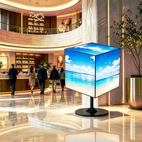 Affichage publicitaire LED Cube créatif à 5 faces, écran LED Magic Cube, résistant aux intempéries IP65, fonction SDK, couleur pleine P2.5, pour usage commercial