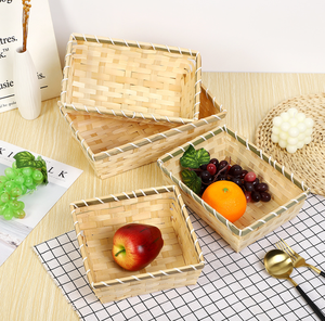 Panier à collation artisanal en bambou tressé pour <span class=keywords><strong>fruits</strong></span> <span class=keywords><strong>secs</strong></span>, pain et chips, idéal comme panier cadeau de <span class=keywords><strong>Noël</strong></span> - Product Image 2