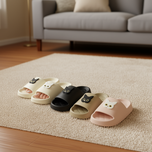 Pantofole Fex17 a Forma di Gatto, in EVA Antiscivolo, Punta Aperta, per Casa, Taglie 36-41, per Tutte le Stagioni, Rosa, Bianco, Nero - Product Image 2