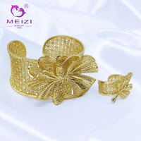 Ensemble de bijoux MEIZI en argent plaqué diamant, bracelet et bague pour fiançailles, style religieux orthodoxe, cadeau d'anniversaire