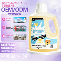 Détergent à lessive liquide pour bébé sans parfum, formule douce et sûre, liquide à lessive pour vêtements pour enfants, produits de nettoyage pour vêtements
