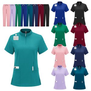 Women Hospital Uniform <b>Set</b> Moisture Wicking Split Design Workwear For Nurses <b>Doctors</b> Spa Salon Use - Product Image 4
