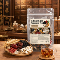Thé aux six trésors au ginseng OEM, sachets de thé aux herbes à marque privée, vente en gros, fabricant de thé aux herbes chinoises