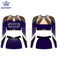 Uniformes Cheer de haute qualité Cheerleading Dance Dress Rhinestone Cheerleading Uniform Designs de costumes