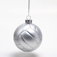 Ballons de sport en verre, football, volley-ball, basketball, tennis, décorations de Noël à suspendre, artisanat en verre fait main, cadeaux personnalisés