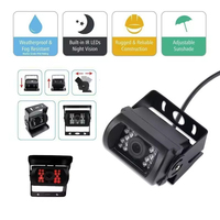 2 caméras de recul pour voiture, 4 broches, écran LCD 7 pouces, kit de surveillance de recul, système de stationnement pour camping-car, camion, bus, fourgonnette 12V/24V