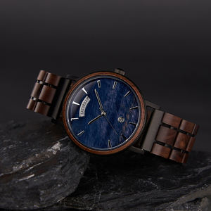 カスタマイズ可能なクルミ材メンズ木製クォーツ腕時計 - Product Image 2