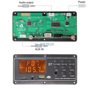 Alta qualidade 12V <span class=keywords><strong>Bluetooth</strong></span> MP3 placa decodificadora Receber módulo acessório USB/FM decodificador de áudio display LCD - Product Image 2