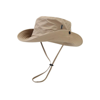 Chapeau de pêcheur personnalisé avec logo, séchage rapide, large bord, protection solaire, avec cordon, pour homme, idéal pour l'extérieur en été