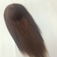 Siap Kirim Rambut Manusia Asli Cina Raw Virgin Silk Top Weft Back Glueless Topper Multi Warna untuk Rambut Menipis Harga Grosir