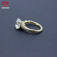 Bague de mariage solitaire vintage en or 18 carats plaqué platine avec diamant de laboratoire D VVS haut de gamme, 1ct 2ct 3ct, certifiée IGI