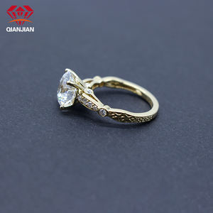 Bague en diamant de laboratoire de haute qualité D VVS Or blanc 14K 18K Bijoux en or Diamant de laboratoire cultivé en laboratoire Bague solitaire 1ct 2ct 3ct pour mariage - Product Image 6