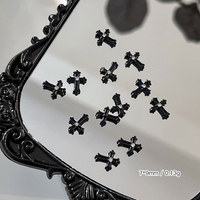 Breloques pour ongles Y2K Punk Cross - Accessoires d'art des ongles en alliage métallique et strass pour Halloween