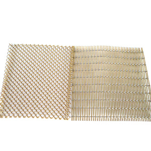 Lưới kim loại trang trí bằng thép không gỉ dệt phẳng, đồng thau, đồng, kiểu dệt gợn sóng - Product Image 5