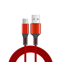 Cables trenzados de nailon, cable de datos USB 2,0 a Micro USB, diferentes colores de fábrica