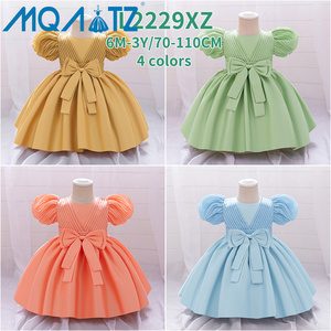 MQATZ Vestito da Principessa per Bambina all'Ingrosso in Raso a Maniche Corte per Feste di Compleanno L2229XZ - Product Image 6