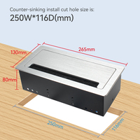 Prise de courant pour table de conférence, 2 prises de courant standard chinoises, bouton de levage, 4 ports réseau, 2 ports audio, 2 ports USB pour données