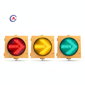 Luz de Señalización de Tráfico Direccional de Flecha Verde de Alto <span class=keywords><strong>Flujo</strong></span>, 12V, IP65, 300mm, PC, Alimentación Solar y de Red Eléctrica, para Control de Entrada de Depósito - Product Image 1