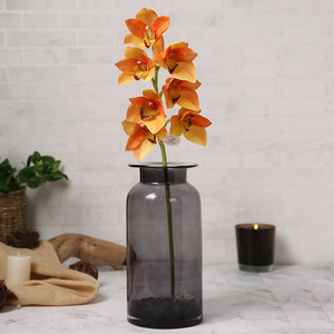 Stelo di Orchidea Cymbidium Artificiale all'Ingrosso, Orchidea Simulata, Bianco <span class=keywords><strong>Rosa</strong></span> Arancione Verde, Fiore Decorativo per Interni e Hotel - Product Image 2