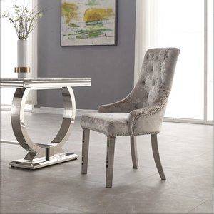Mesa de comedor de acero inoxidable moderna de lujo, mesa de comedor de acero inoxidable de alta calidad para espacios de comedor de lujo modernos - Product Image 6