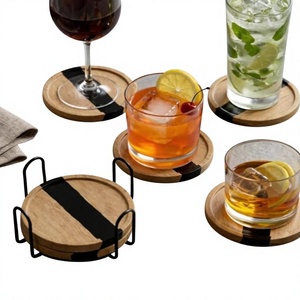 Handcrafted wood & Resin Tea coaster Mats & <b>Pads</b> <b>Coffee</b> Cup kitchenware Tableware Non Slip Placemats Coaster At Best Price - Product Image 1