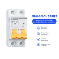 Disjoncteur solaire photovoltaïque CHINT NBH-100HGV/NBH-100NGV, 2P/4P en option, courbe C, protection contre les surcharges et les courts-circuits avec réinitialisation automatique