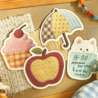 30 pièces par paquet de notes autocollantes, style patchwork mignon, parfaites pour les bullet journals, l'écriture de messages et la prise de notes