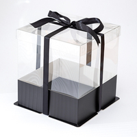 Vente directe d'usine carré noir blanc petit bord de papier 800 boîte à gâteaux