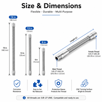 Connecteur flexible en acier inoxydable pour lampes LED, supports de microphone et supports d'appareils, livré en sac