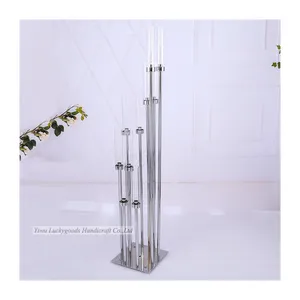 ZT210724-2 Tall glass tubes candle holders 10 arms crystal candelabra wedding table centerpieces wholesale Use Wedding/Party
