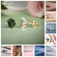 GRA 0.6-10CT Boucles d'oreilles unisexe Classic 6-Prong Design Moissanite S925 Silver Plated Platinum/Gold Classic 6-Prong Design Gift