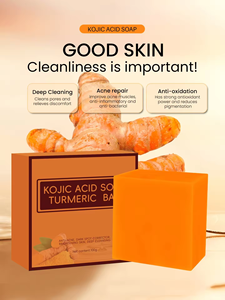 Jabón Facial Blanqueador <span class=keywords><strong>de</strong></span> Cúrcuma 100% Natural <span class=keywords><strong>de</strong></span> Alta Calidad, Jabón Artesanal <span class=keywords><strong>de</strong></span> Ácido Kójico para una Limpieza Profunda - Product Image 2