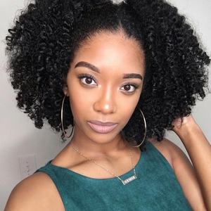 FDshine Mongolo Afro Crespo Ricci Clip-in Chiusura Superiore Pezzo <span class=keywords><strong>Coda</strong></span> <span class=keywords><strong>di</strong></span> <span class=keywords><strong>Cavallo</strong></span> <span class=keywords><strong>Capelli</strong></span> Stretto Ricciolo Dei <span class=keywords><strong>Capelli</strong></span> Umani Reali - Product Image 6