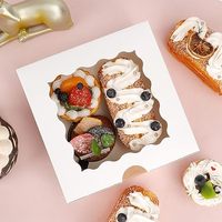 Caja personalizada para magdalenas, caja de embalaje con ventanas transparentes de plástico con su logotipo