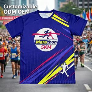 Camisetas de Running para Maratón al por Mayor, Camisetas Publicitarias con Impresión 3D, Camisetas de Poliéster con Logotipo Personalizado, Camisetas Blancas para Sublimación - Product Image 1