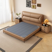Lit double moderne de luxe personnalisable grand lit rembourré en bois Queen/King rangement pour chambres et appartements d'hôtel