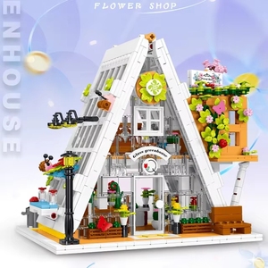 MORK 031065 Invernadero de Cristal Tienda de Flores Vista Callejera MOC Ladrillos de <span class=keywords><strong>Arquitectura</strong></span> Modular Juguetes Educativos Regalos Sets de Bloques de Construcción - Product Image 3