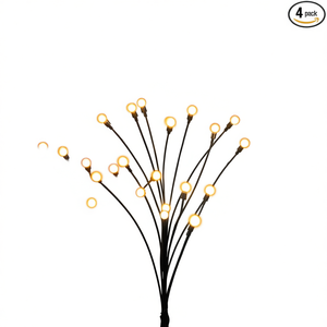 Lampes solaires de jardin Firefly Swaying, lot de 4, éclairage décoratif extérieur, LED blanc chaud, IP65, en plastique, autoportantes - Product Image 1