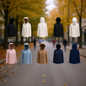 HDJ Women Plus Size Reversible <b>Hooded</b> <b>Coat</b> Jacket M 3XL Ice <b>Black</b> Pink Denim Blue Mocha Deep Blue Mix Box 70Pcs - Product Image 3