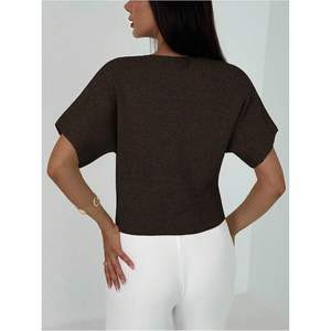 Cárdigan de Manga Corta Personalizado para Mujer, Suéter con Cuello en V, Botones, Tejido de Punto, Elegante para Oficina, Primavera/Invierno, Corte Ajustado - Product Image 3