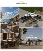 Ensemble de canapés de patio extérieur avec structure en aluminium, canapé de jardin avec fauteuils, table basse et coussins imperméables