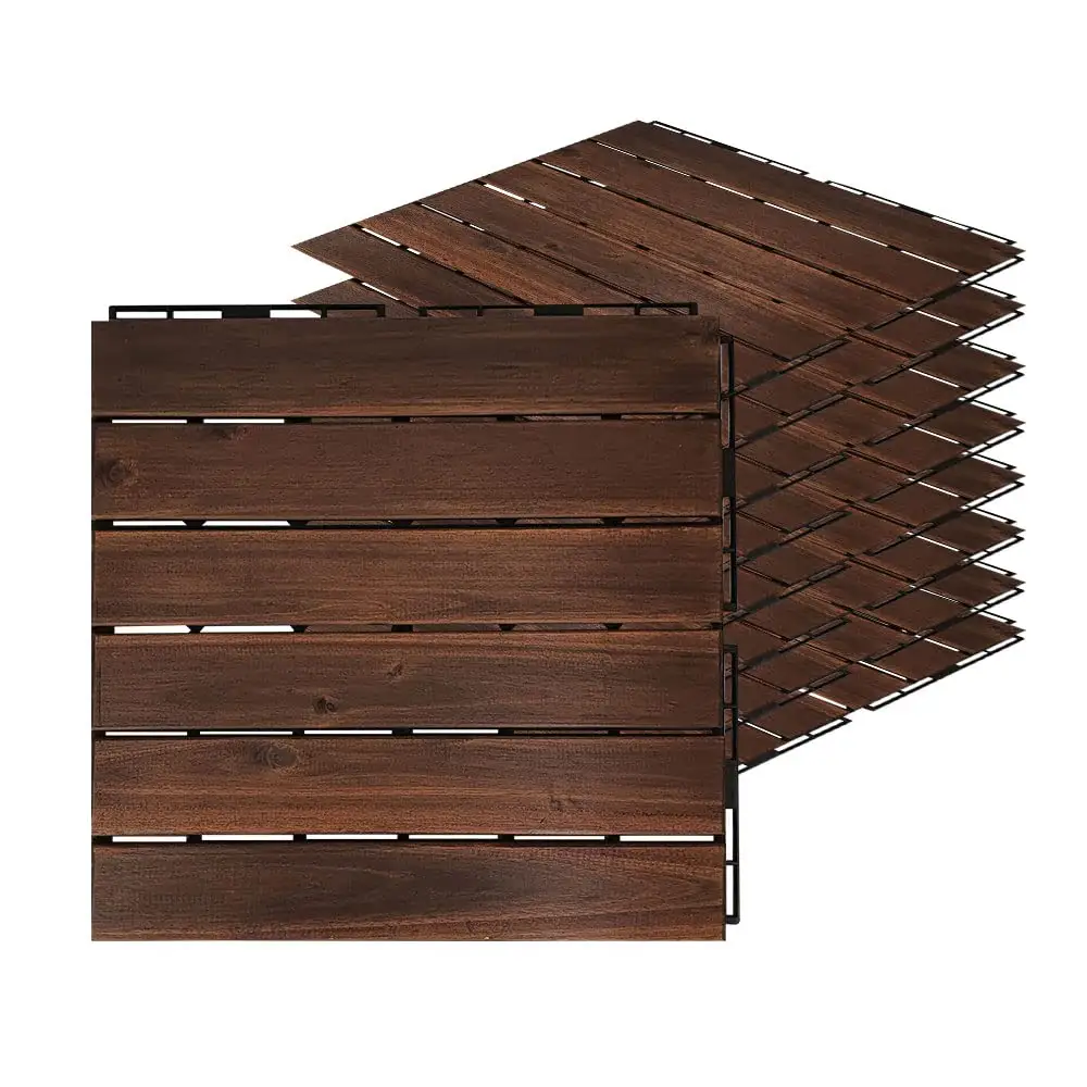 Bambus Hartholz Interlocking Deck Fliesen Bodenfliesen und Deck Verwenden Sie Naturholz Outdoor Decking und Bodenbelag, Regen
